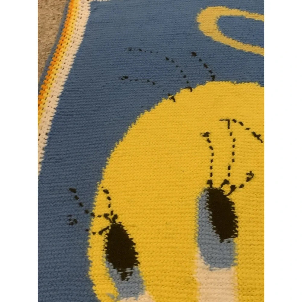 Handmade Knitted Tweety Bird Blanket‎ 62 Inches X 36 Inches Amazing details!